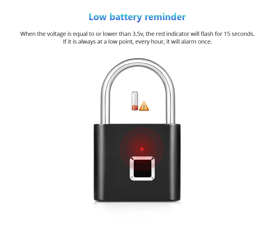 KERUI Rechargeable Smart Waterproof Fingerprint Padlock