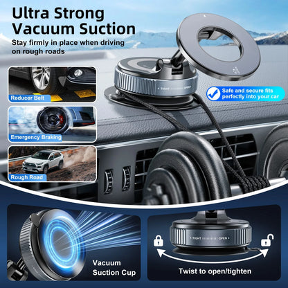 Car Phone holder Magnetic Stand Vacuum Suction Cup with 360° rotation