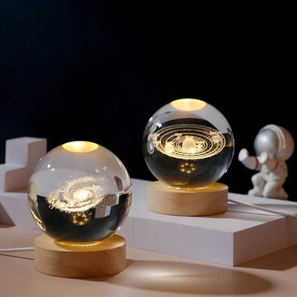 Aesthetic Moon Crystal Clear Glass Globe Night Light