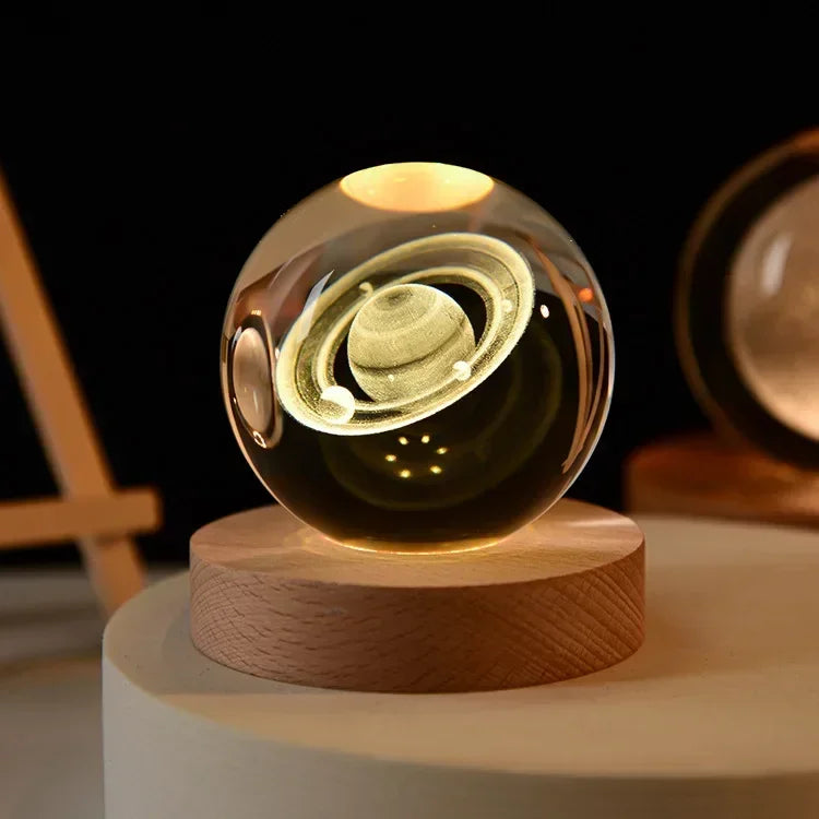 Aesthetic Moon Crystal Clear Glass Globe Night Light