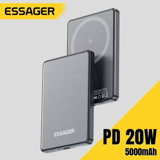 Essager Portable 20W 5000mAh Wireless Power Bank for Iphones