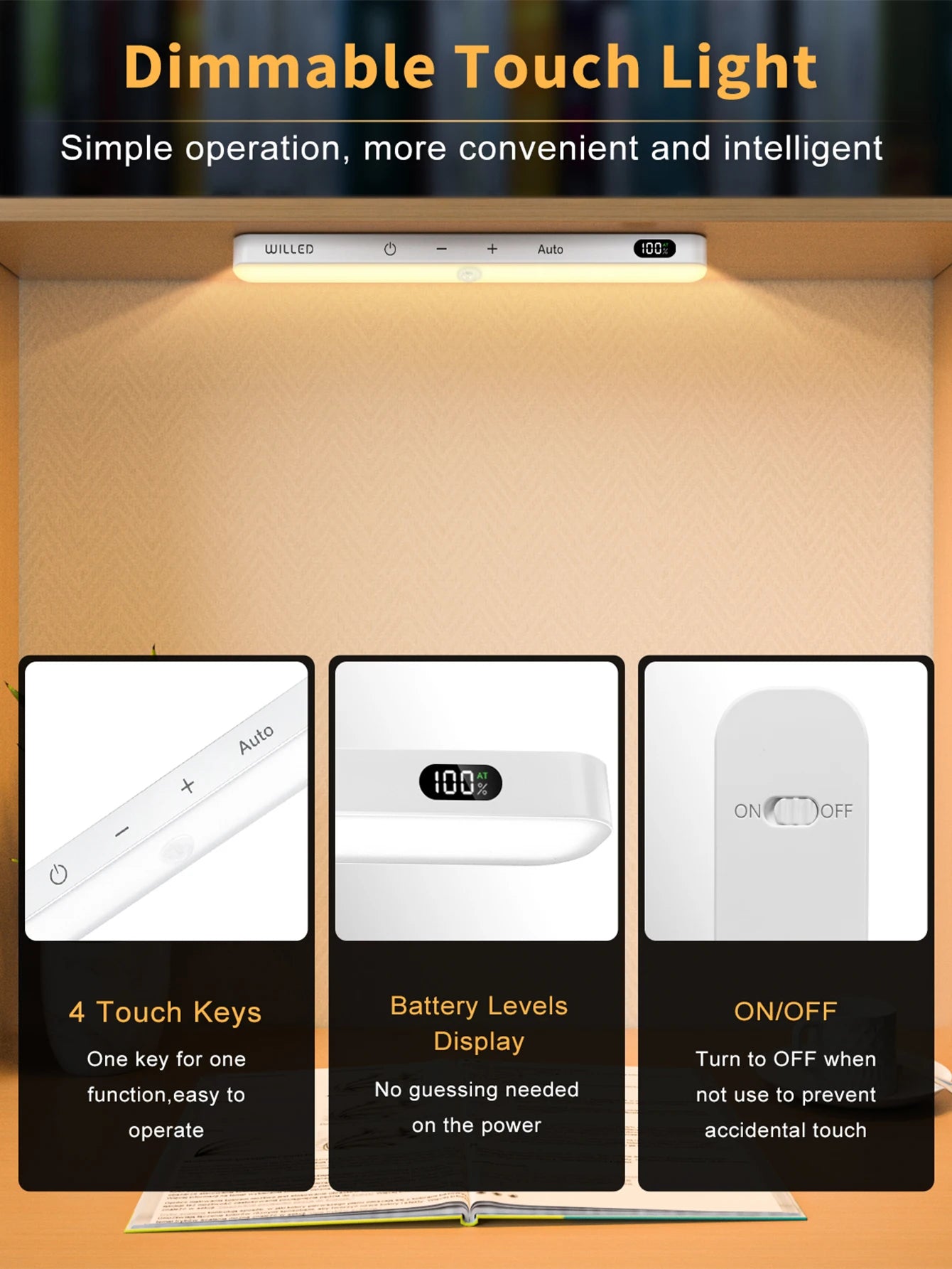 Warm Light Motion Sensor for Cabinets