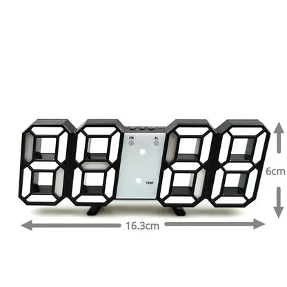 3D LED Digital Clock Wall with Glow Night Mode