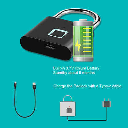 KERUI Rechargeable Smart Waterproof Fingerprint Padlock