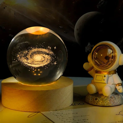 Aesthetic Moon Crystal Clear Glass Globe Night Light