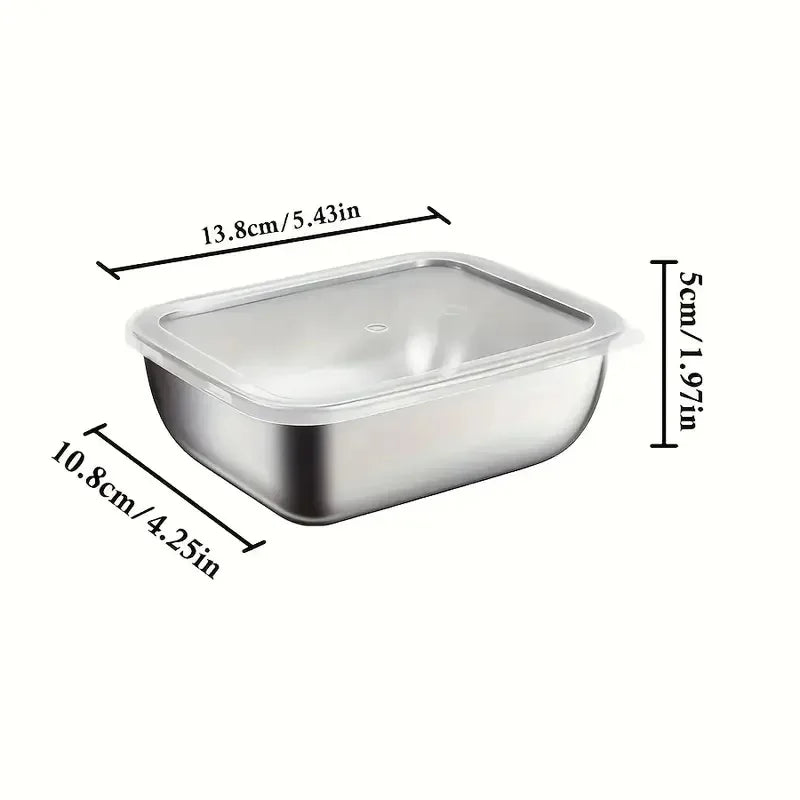 5pcs Stainless Steel Food Storage Stackable Meal Prep Boxes for Kitchen