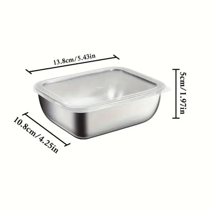 5pcs Stainless Steel Food Storage Stackable Meal Prep Boxes for Kitchen