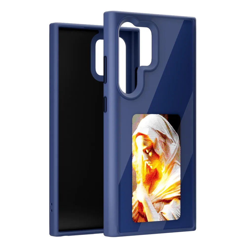 Luxury DIY Smart NFC Ink Screen Phone Case for Galaxy S24 Ultra S24 Plus S23 Tempered AG Glass Back Cover