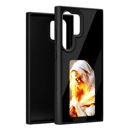 Luxury DIY Smart NFC Ink Screen Phone Case for Galaxy S24 Ultra S24 Plus S23 Tempered AG Glass Back Cover