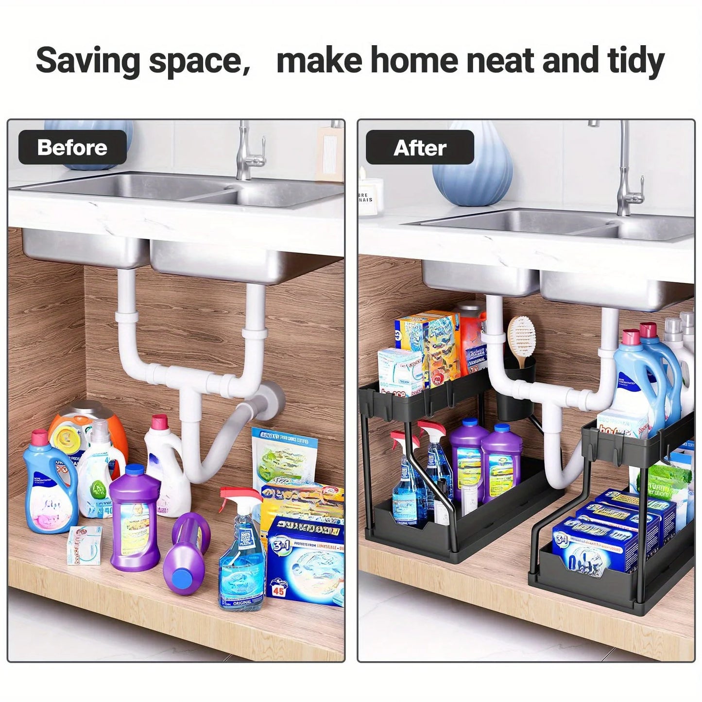 Multi-layer Household Kitchen Bathroom Storage Rack