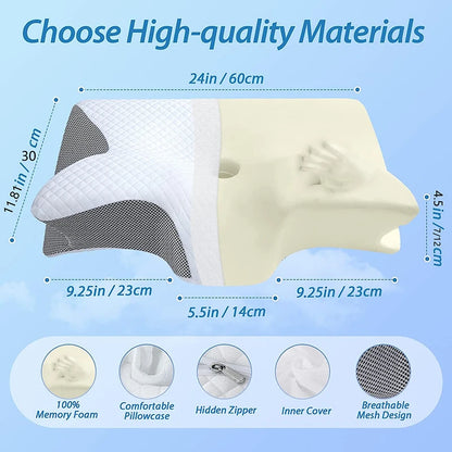Memory Foam Ergonomic Cervical Pillow