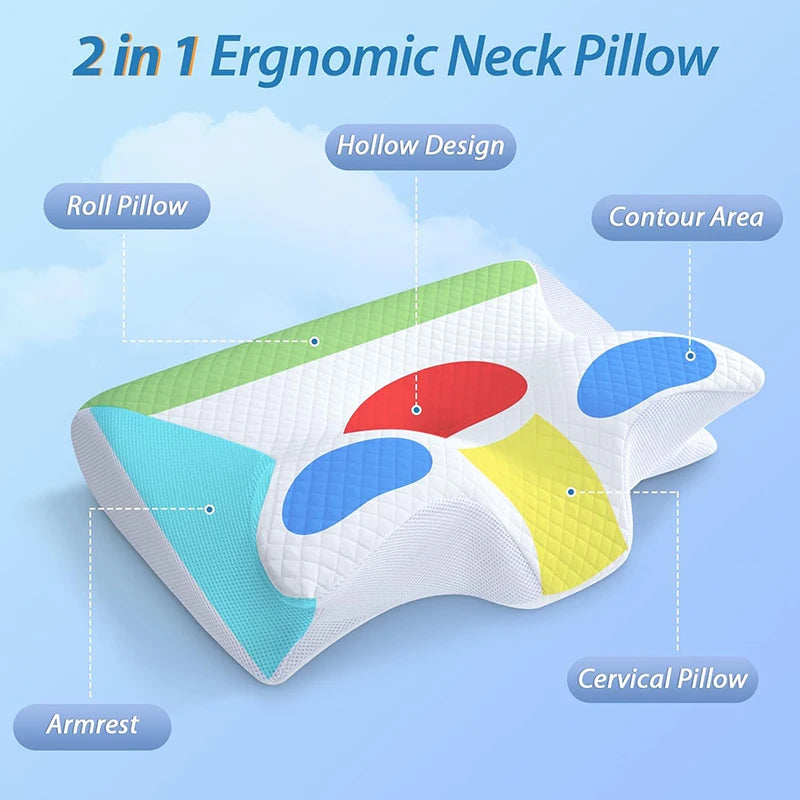 Memory Foam Ergonomic Cervical Pillow