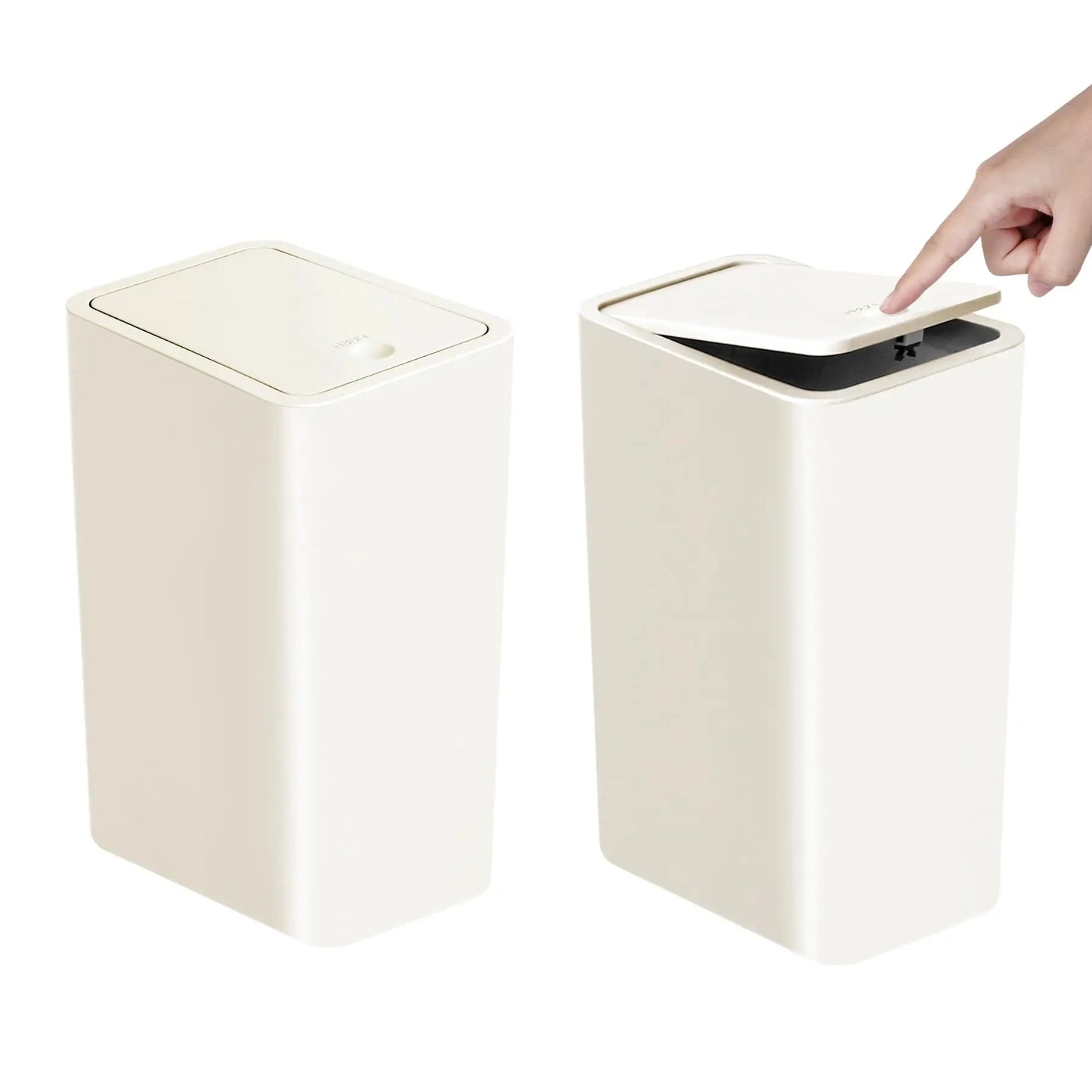 10L Small Garbage Can with Press Top Lid for Toilet, Bedroom, Living Room
