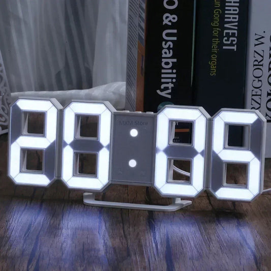 3D LED Digital Clock Wall with Glow Night Mode