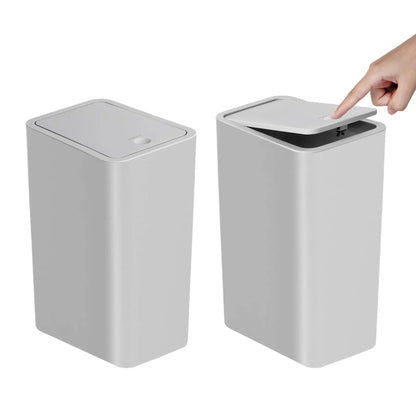 10L Small Garbage Can with Press Top Lid for Toilet, Bedroom, Living Room