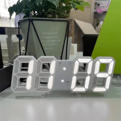 3D LED Digital Clock Wall with Glow Night Mode