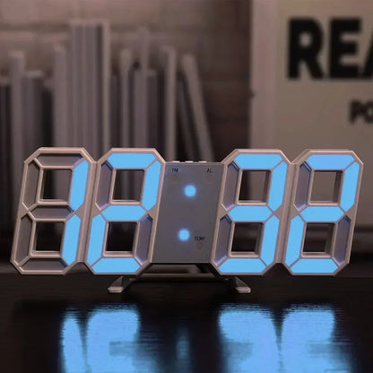 3D LED Digital Clock Wall with Glow Night Mode