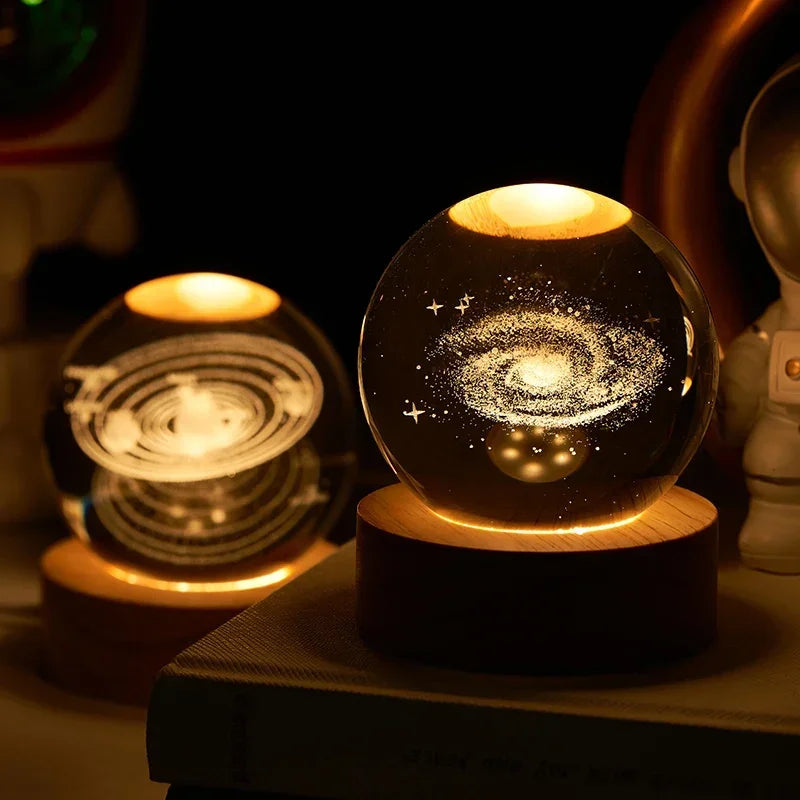 Aesthetic Moon Crystal Clear Glass Globe Night Light