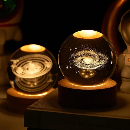 Aesthetic Moon Crystal Clear Glass Globe Night Light