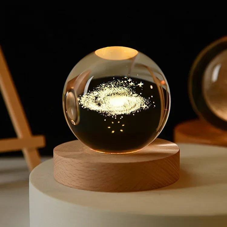 Aesthetic Moon Crystal Clear Glass Globe Night Light