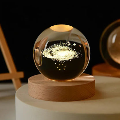 Aesthetic Moon Crystal Clear Glass Globe Night Light