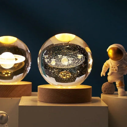 Aesthetic Moon Crystal Clear Glass Globe Night Light