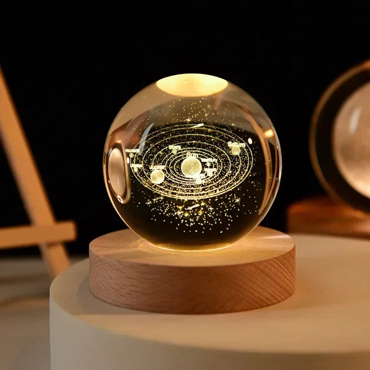 Aesthetic Moon Crystal Clear Glass Globe Night Light