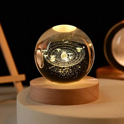 Aesthetic Moon Crystal Clear Glass Globe Night Light
