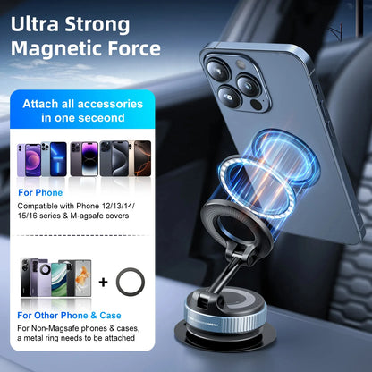 Car Phone holder Magnetic Stand Vacuum Suction Cup with 360° rotation