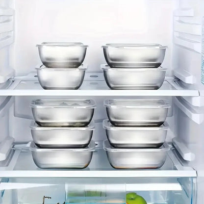 5pcs Stainless Steel Food Storage Stackable Meal Prep Boxes for Kitchen