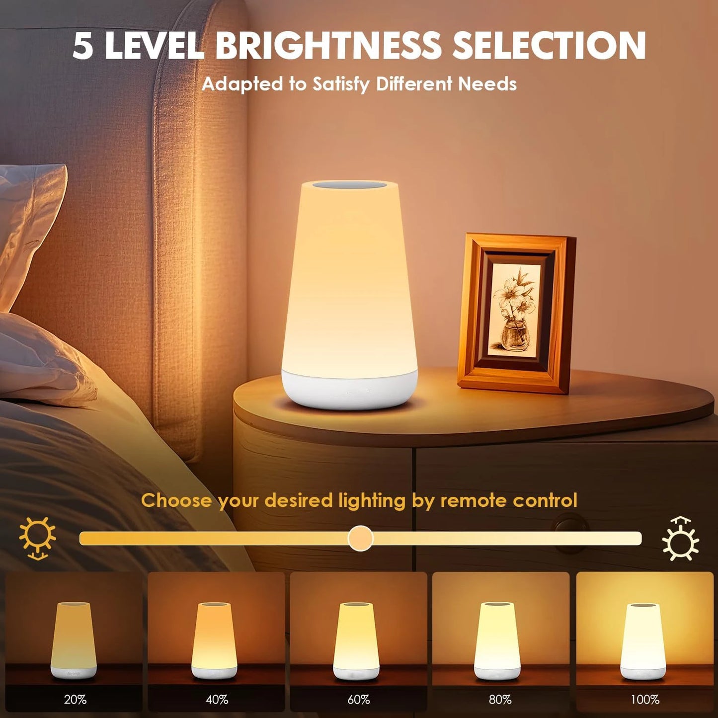 13 Color Dimmable Remote Control USB Rechargeable Night Lamp