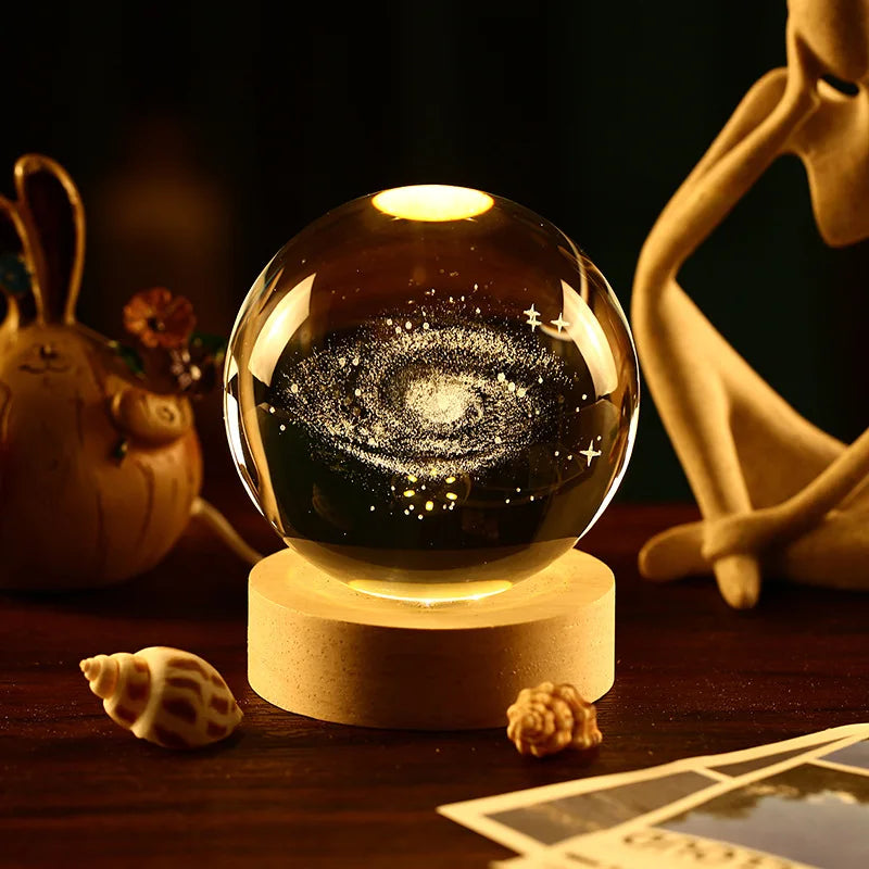 Aesthetic Moon Crystal Clear Glass Globe Night Light