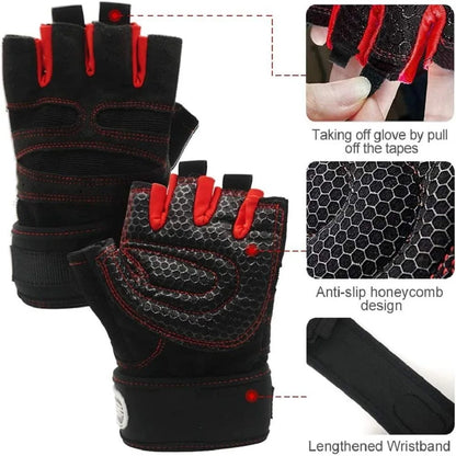 Workout Gloves for Men Women Half Finger Glove with Wrist Wrap for Sport & gym