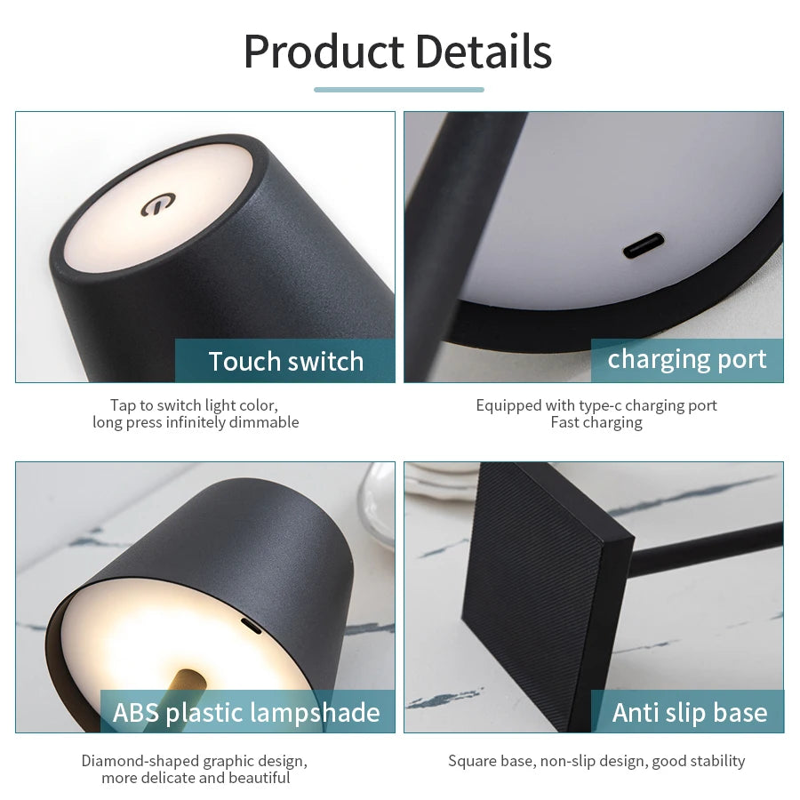 Rechargeable LED Table/Desk Lamp with Touch Switch