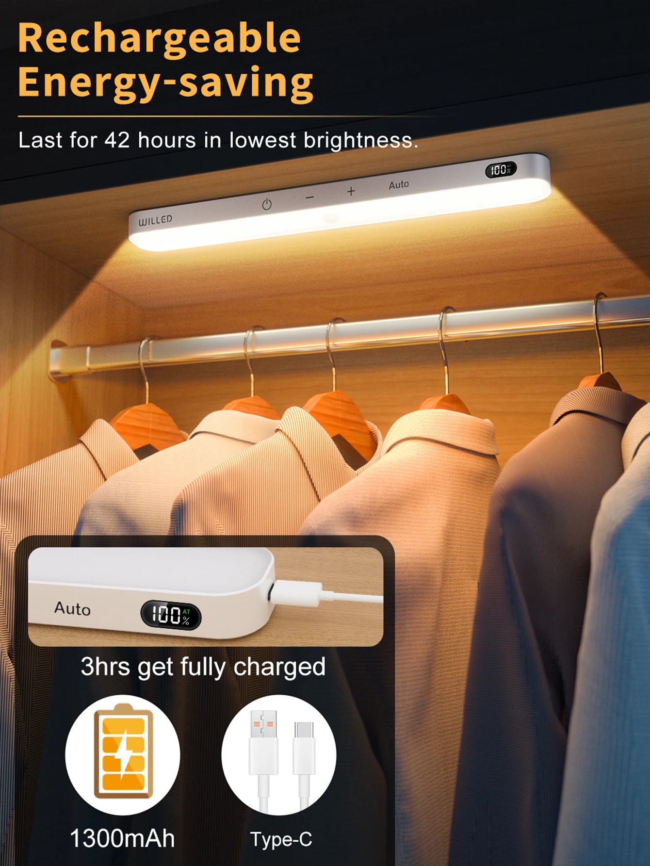 Warm Light Motion Sensor for Cabinets