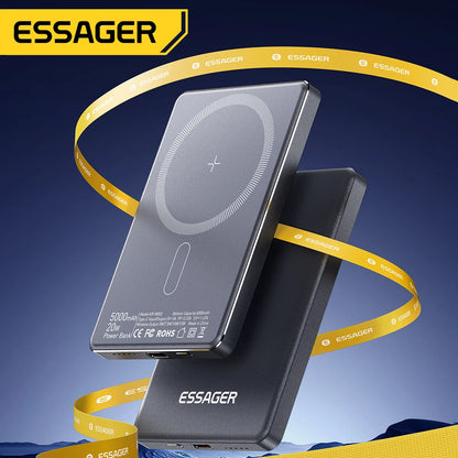 Essager Portable 20W 5000mAh Wireless Power Bank for Iphones